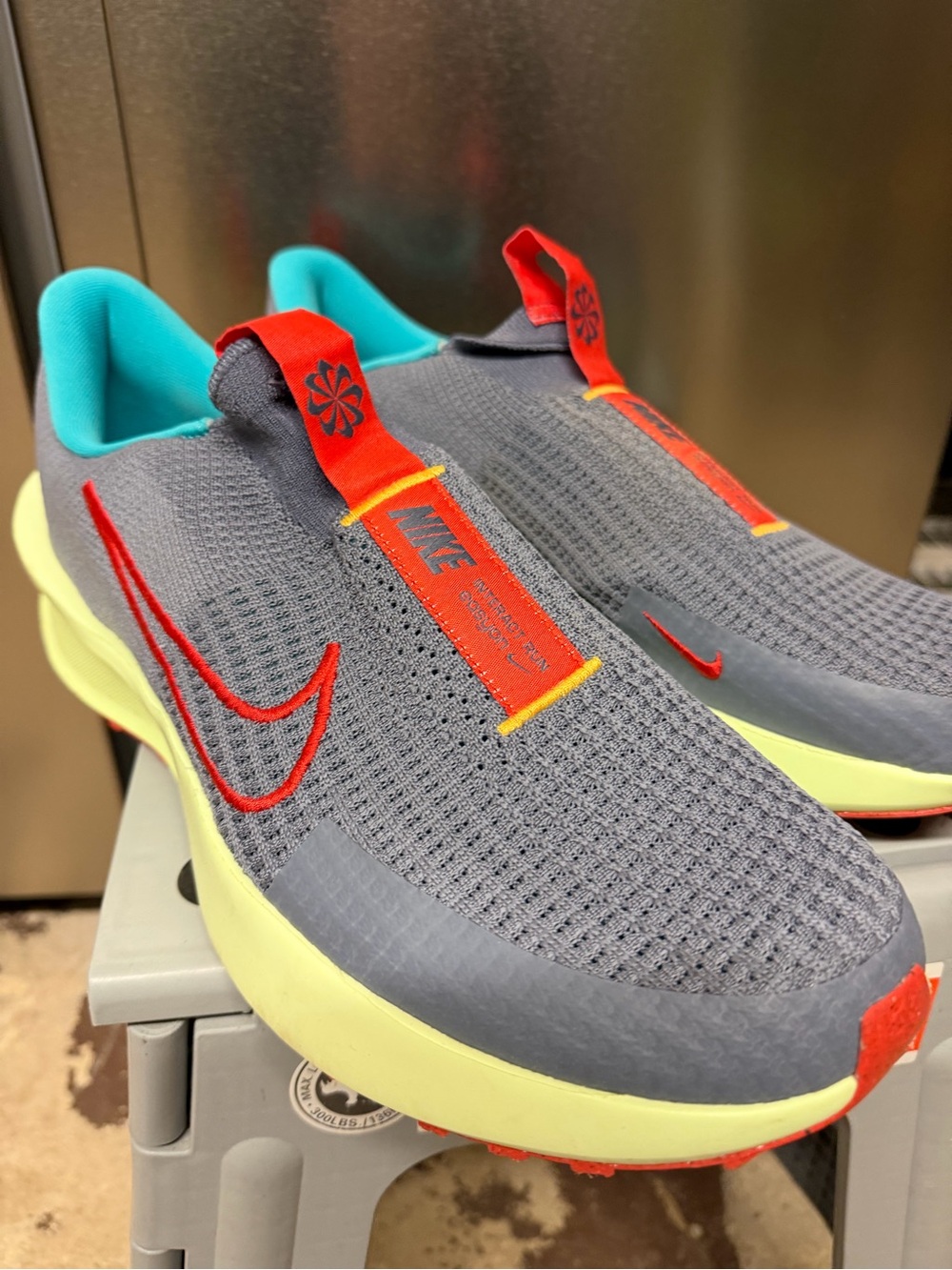Nike Men’s Slip-On Sneakers - Gray/Red/Teal